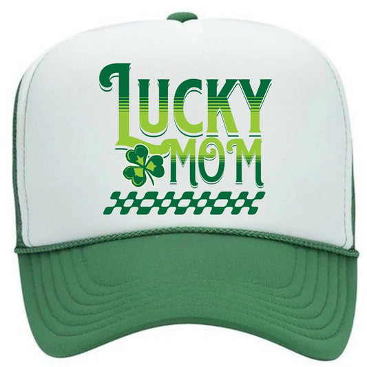 St. Patrick's Day Lucky Mom Irish Hat Foam Trucker Snapback Cap Green