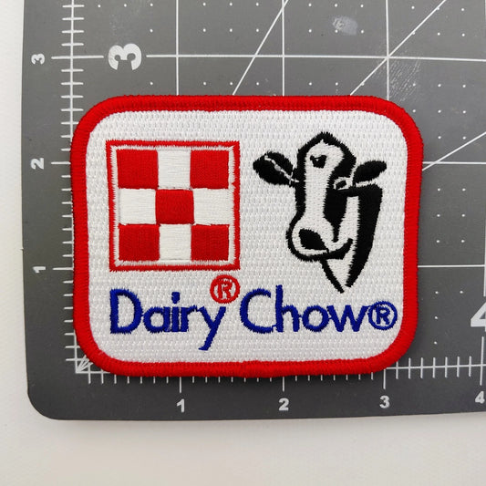 Dairy Chow Embroidered Patch for Caps Jackets 3 1/4 x 2.5