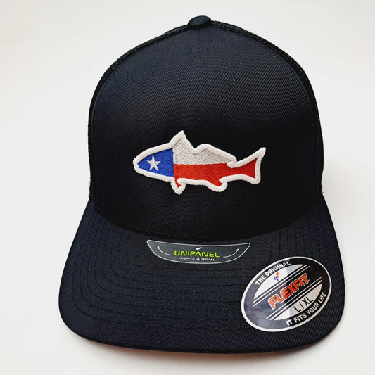 Texas Redfish Fisherman Gift Embroidered Flexfit Fitted Hat Cap Size L / XL