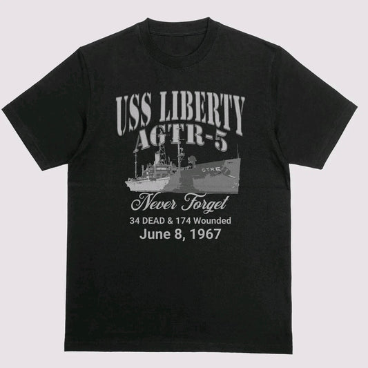 USS Liberty AGTR-5 Veterans Association Remembrance Mens T-shirt Black