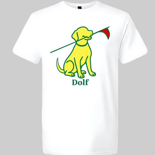 Dolf Masters Golf Tournament Parody T-shirt Mischievous Labrador Dog