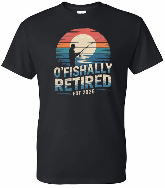 O'fishally Retired Custom date Men's T-shirt Fisherman Gift