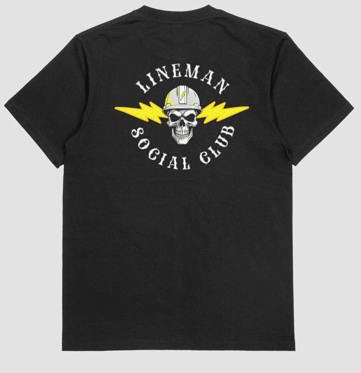 Lineman Social Club Lineworker Electrician T-shirt Unisex 100% Cotton Black