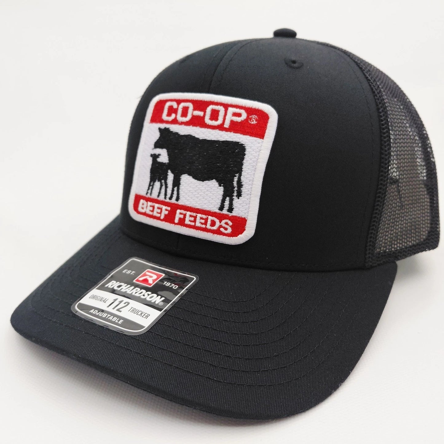 Co-Op Beef Feeds Richardson 112 Trucker Cap Hat Mesh Snapback Embroidered Patch