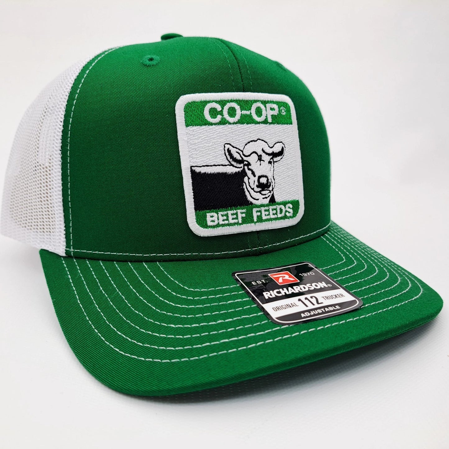Co-Op Beef Feeds Richardson 112 Trucker Cap Hat Mesh Snapback Embroidered Patch