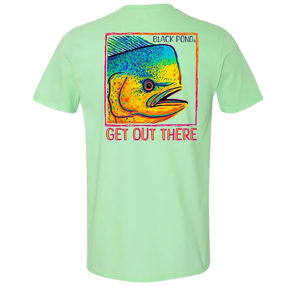 Black Pond Saltwater Series Men's T-shirt Offshore Fishing Mahi Dorado Dolphin
