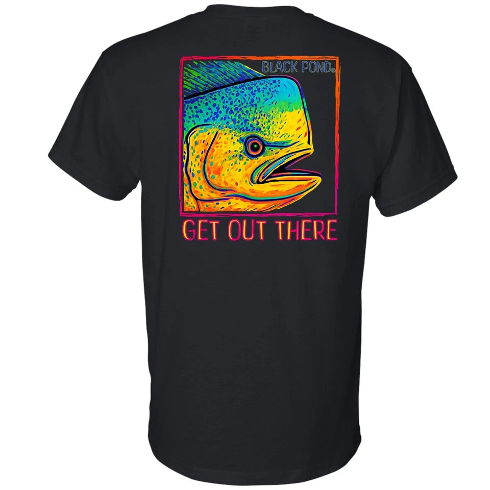 Black Pond Saltwater Series Men's T-shirt Offshore Fishing Mahi Dorado Dolphin