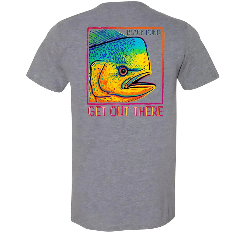 Black Pond Saltwater Series Men's T-shirt Offshore Fishing Mahi Dorado Dolphin