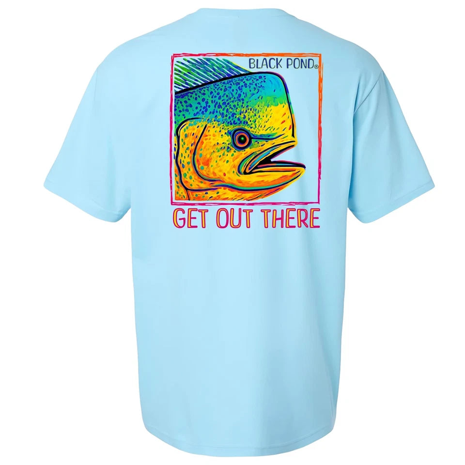 Black Pond Saltwater Series Men's T-shirt Offshore Fishing Mahi Dorado Dolphin