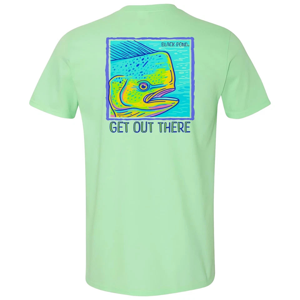 Black Pond Saltwater Series Men's T-shirt Offshore Fishing Mahi Dorado Dolphin
