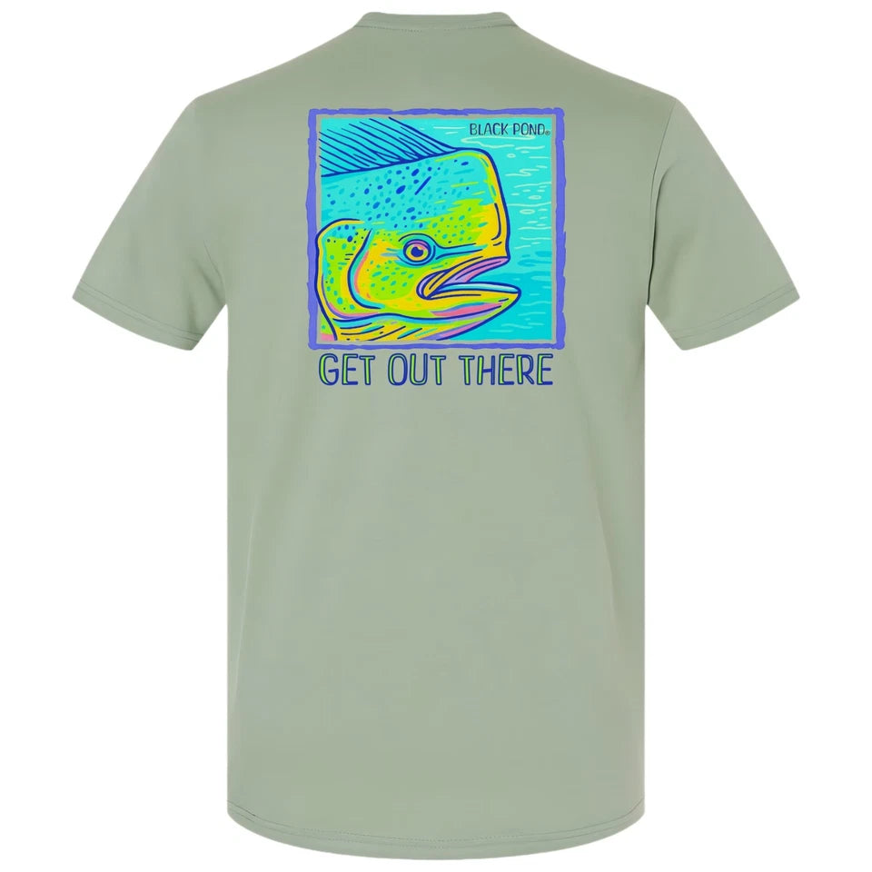 Black Pond Saltwater Series Men's T-shirt Offshore Fishing Mahi Dorado Dolphin