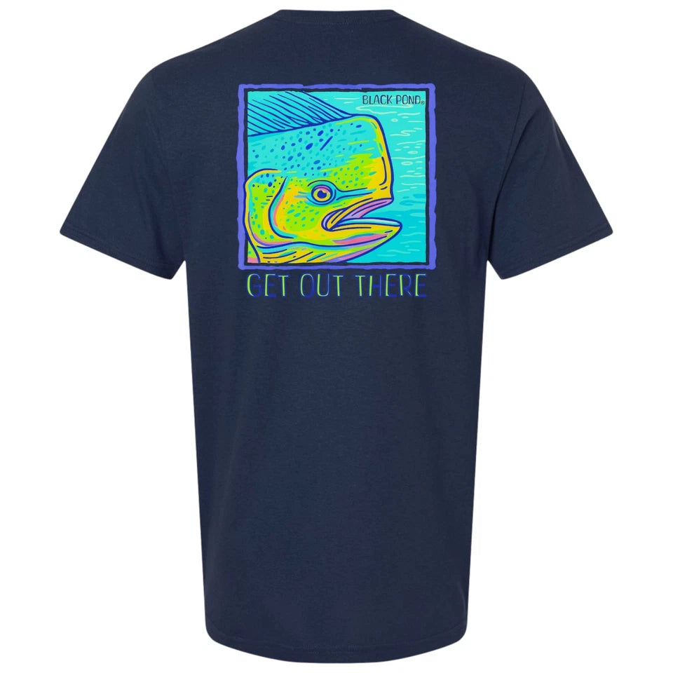 Black Pond Saltwater Series Men's T-shirt Offshore Fishing Mahi Dorado Dolphin