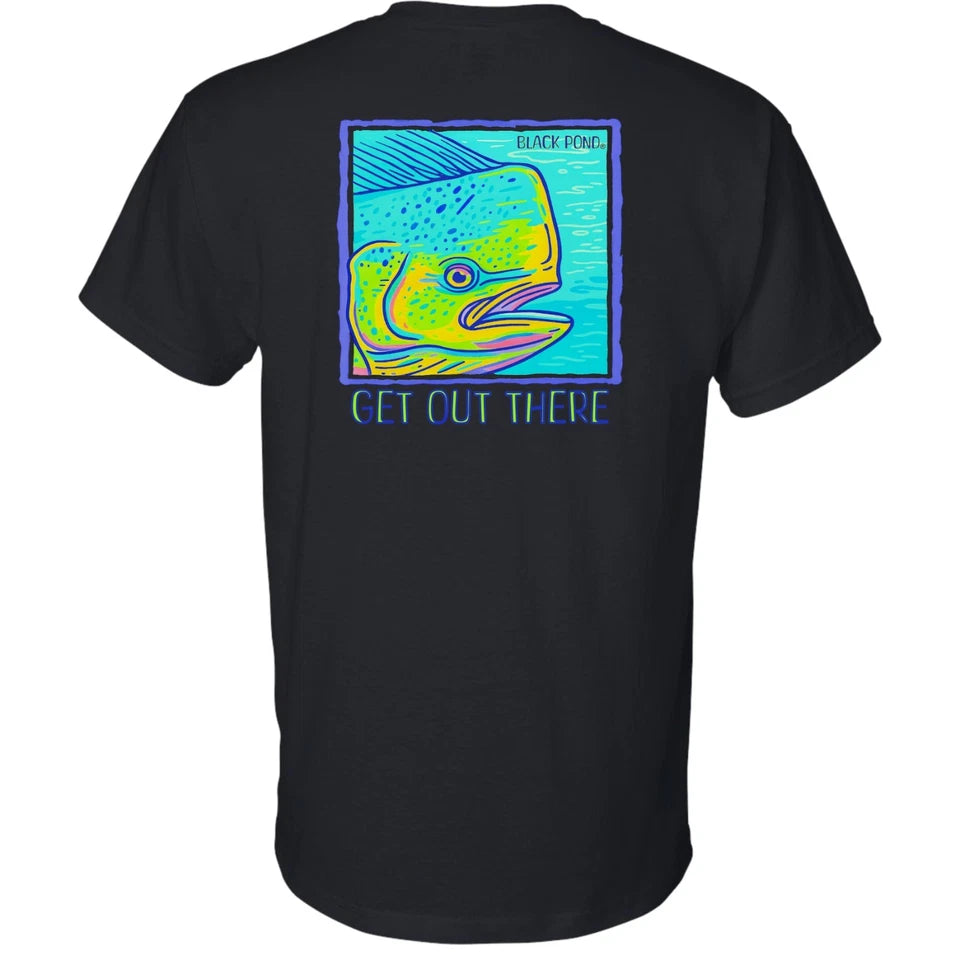 Black Pond Saltwater Series Men's T-shirt Offshore Fishing Mahi Dorado Dolphin