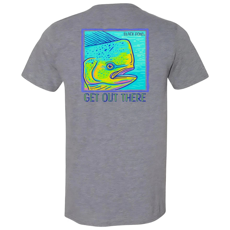 Black Pond Saltwater Series Men's T-shirt Offshore Fishing Mahi Dorado Dolphin