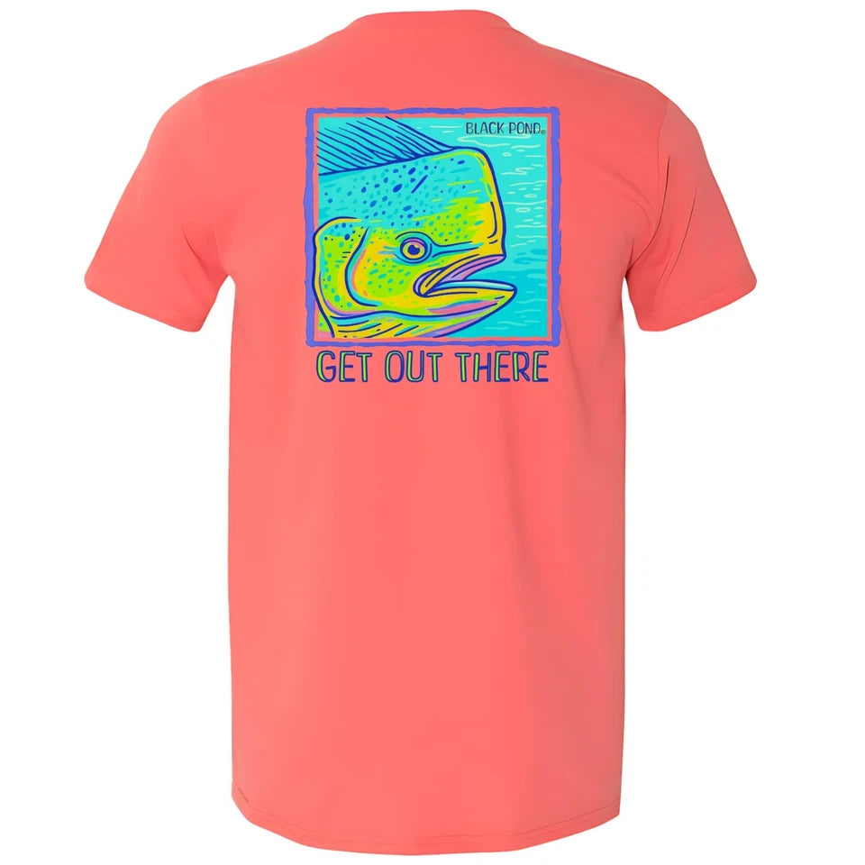Black Pond Saltwater Series Men's T-shirt Offshore Fishing Mahi Dorado Dolphin