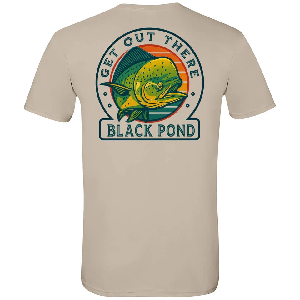 Black Pond Saltwater Series Mahi Dorado Dolphin Men's T-shirt Offshore Fishing