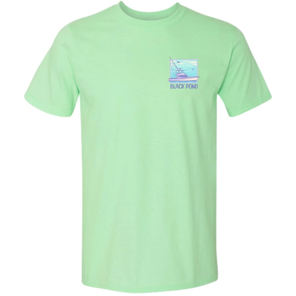 Black Pond Saltwater Series Fishing Yacht Men's T-shirt Offshore Fishing