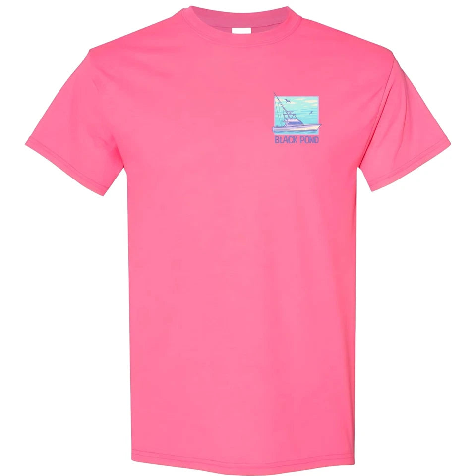Black Pond Saltwater Series Fishing Yacht Men's T-shirt Offshore Fishing