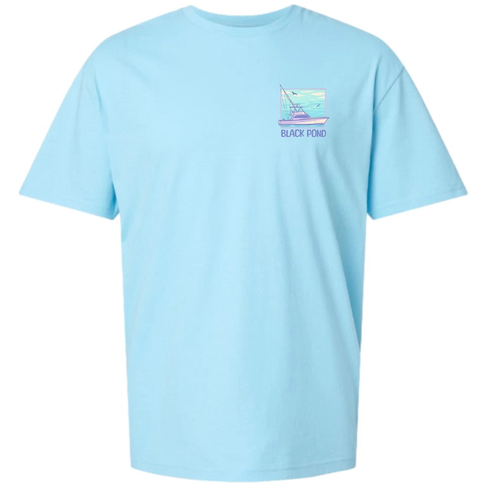 Black Pond Saltwater Series Fishing Yacht Men's T-shirt Offshore Fishing