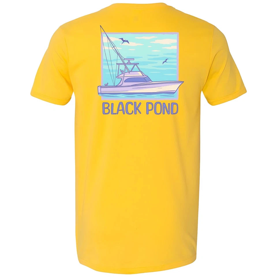 Black Pond Saltwater Series Fishing Yacht Men's T-shirt Offshore Fishing
