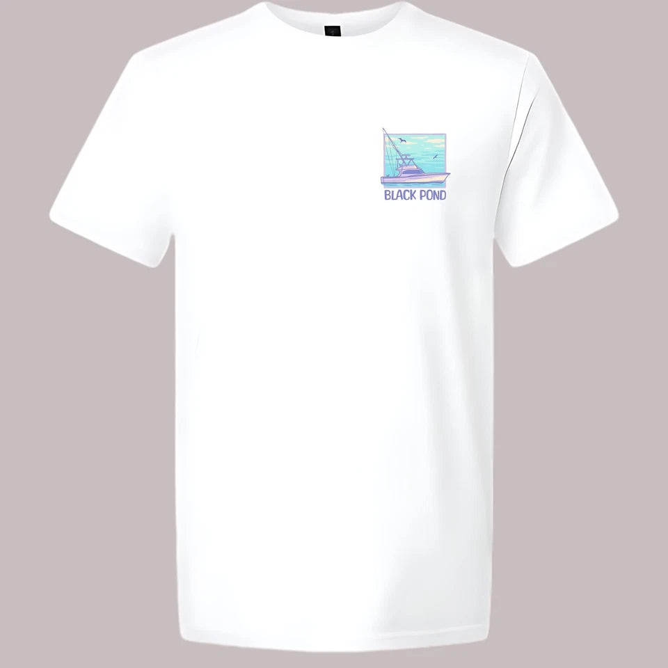 Black Pond Saltwater Series Fishing Yacht Men's T-shirt Offshore Fishing