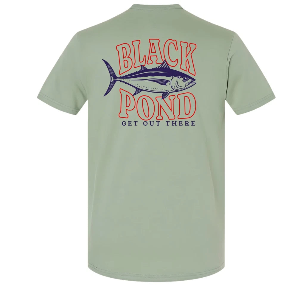 Black Pond Saltwater Series Tuna Fish Men's T-shirt Offshore Fishing