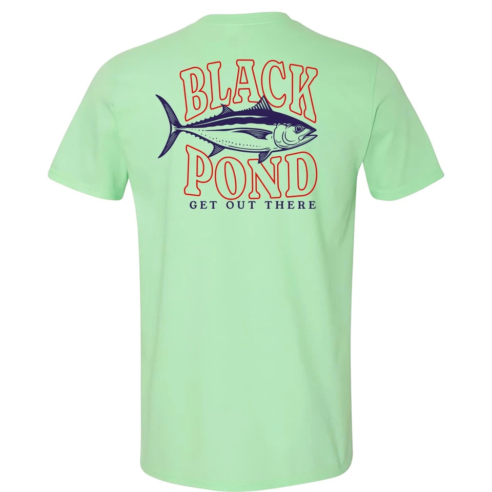 Black Pond Saltwater Series Tuna Fish Men's T-shirt Offshore Fishing