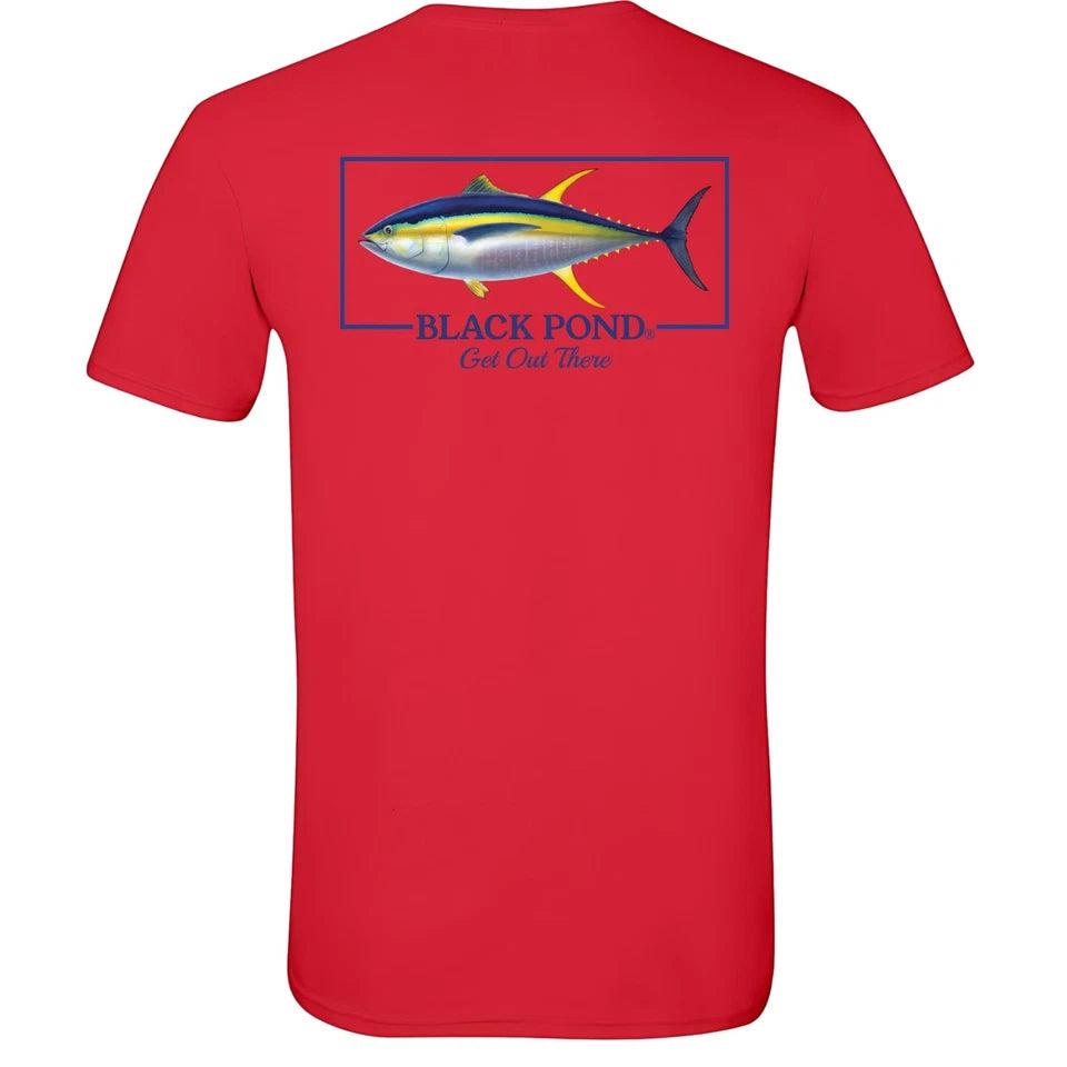 Black Pond Saltwater Series Yellow Fin Tuna Men's T-shirt Offshore Fishing