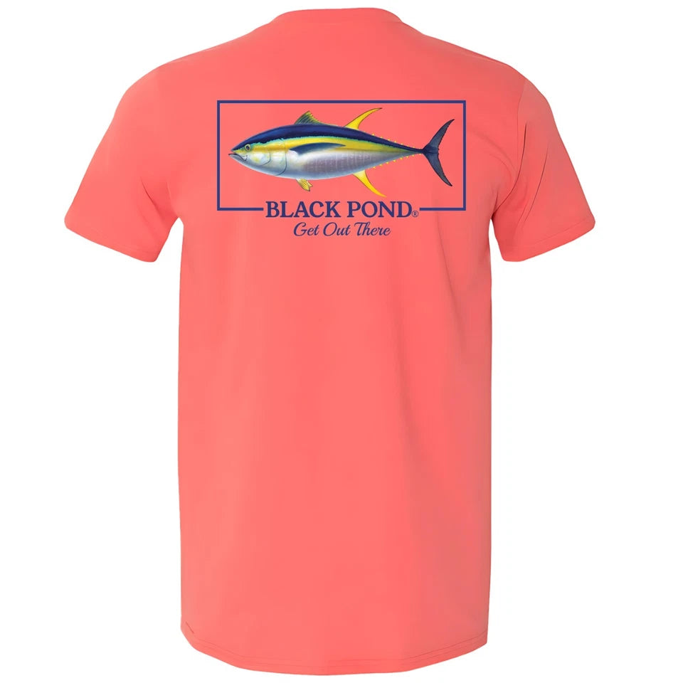 Black Pond Saltwater Series Yellow Fin Tuna Men's T-shirt Offshore Fishing