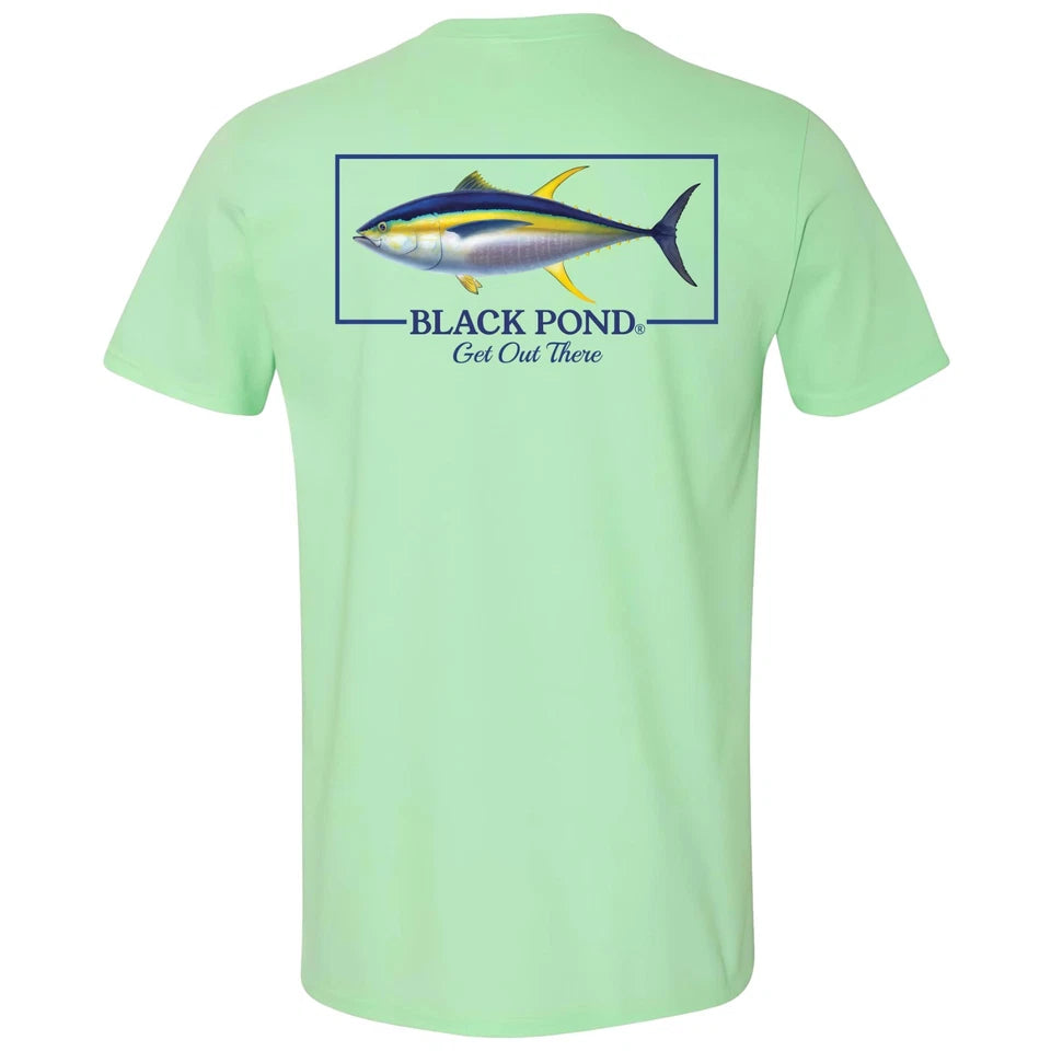 Black Pond Saltwater Series Yellow Fin Tuna Men's T-shirt Offshore Fishing
