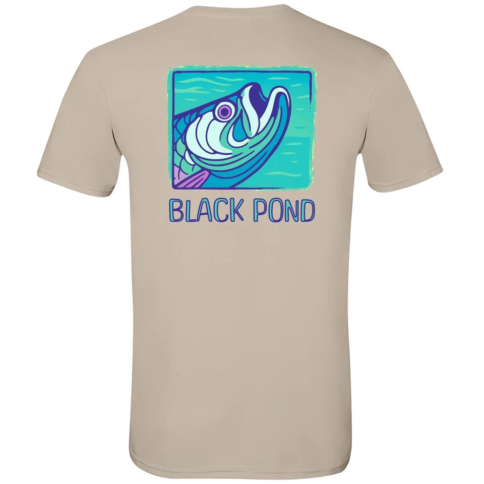 Black Pond Saltwater Series Tarpon Fish Men's T-shirt Inshore Fishing