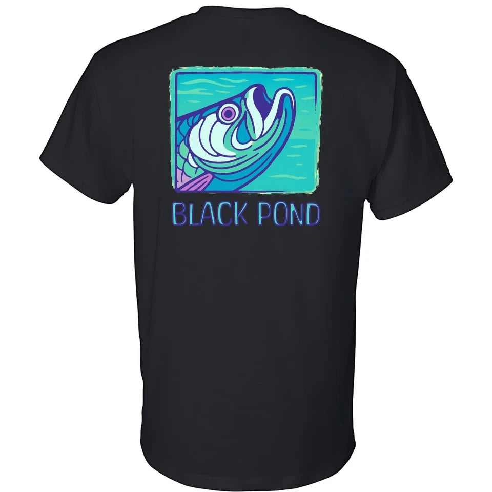 Black Pond Saltwater Series Tarpon Fish Men's T-shirt Inshore Fishing