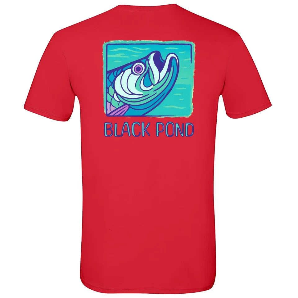 Black Pond Saltwater Series Tarpon Fish Men's T-shirt Inshore Fishing