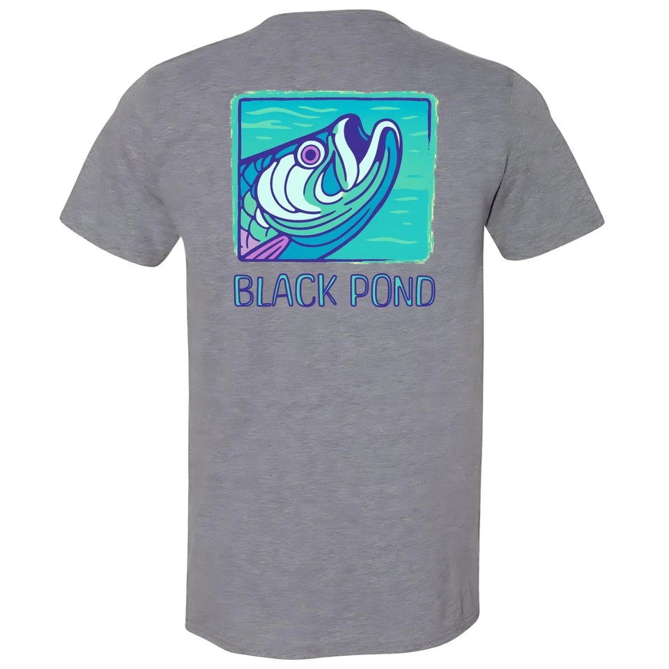 Black Pond Saltwater Series Tarpon Fish Men's T-shirt Inshore Fishing