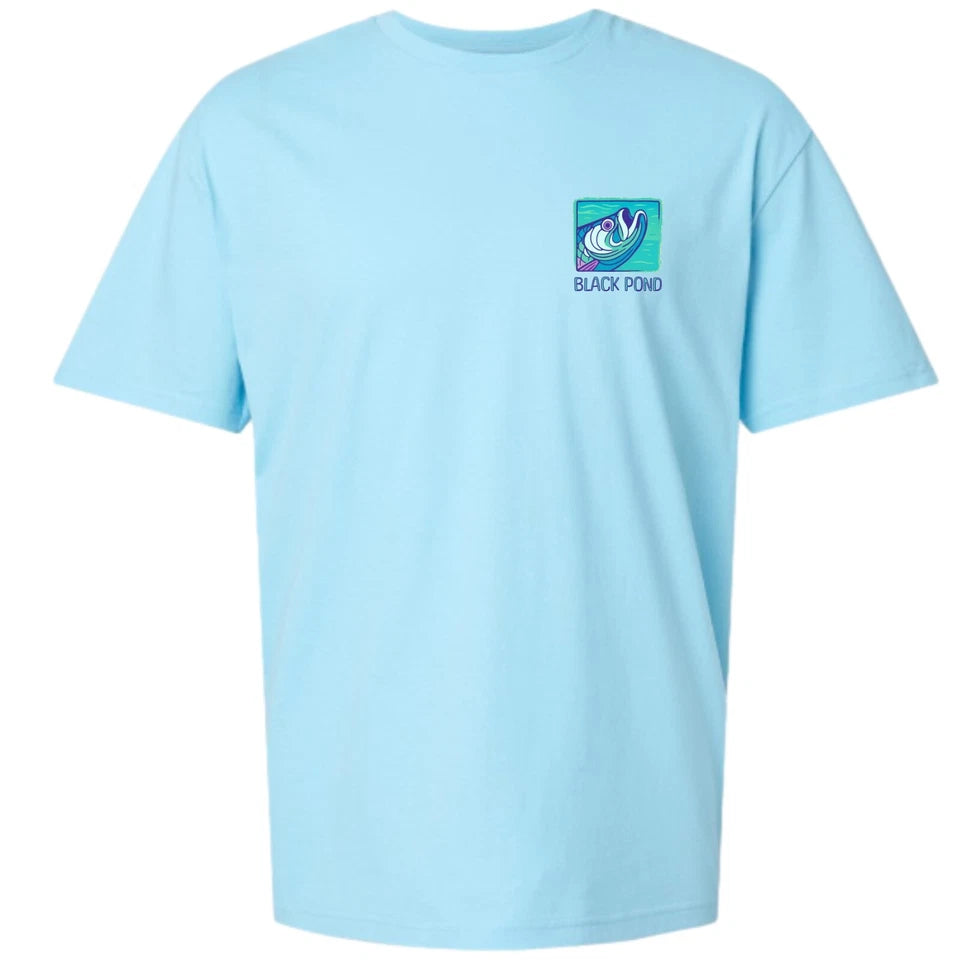 Black Pond Saltwater Series Tarpon Fish Men's T-shirt Inshore Fishing