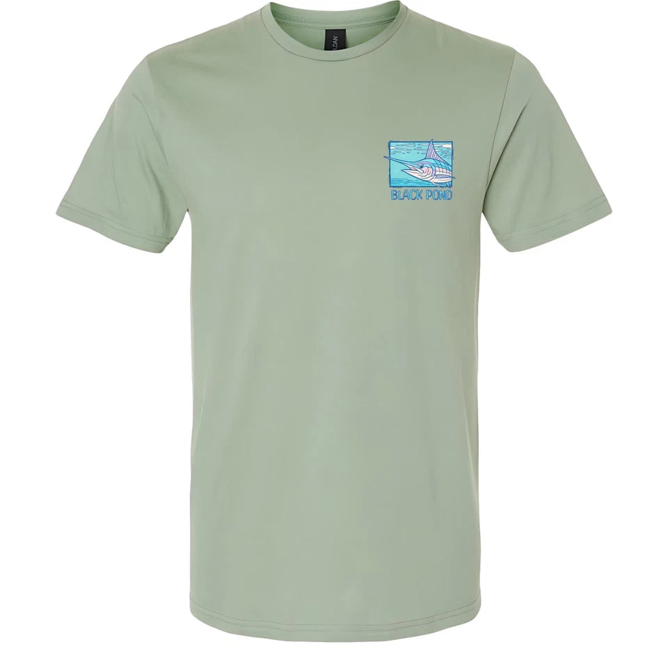 Black Pond Saltwater Series Marlin Fish Men's T-shirt Offshore Fishing