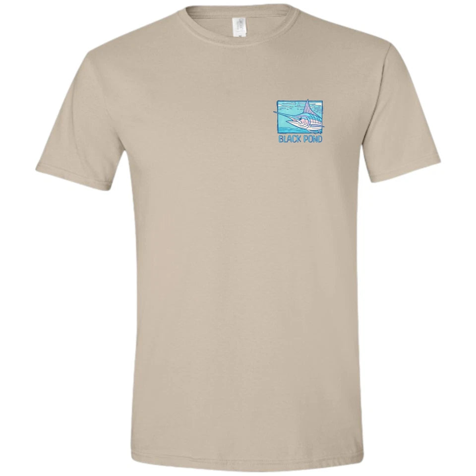 Black Pond Saltwater Series Marlin Fish Men's T-shirt Offshore Fishing