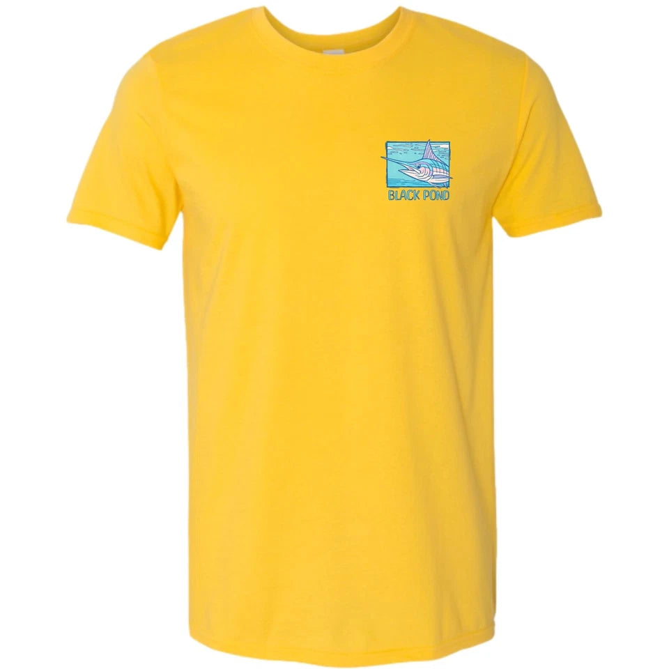Black Pond Saltwater Series Marlin Fish Men's T-shirt Offshore Fishing