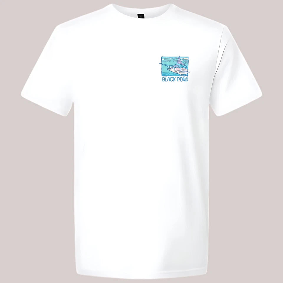 Black Pond Saltwater Series Marlin Fish Men's T-shirt Offshore Fishing