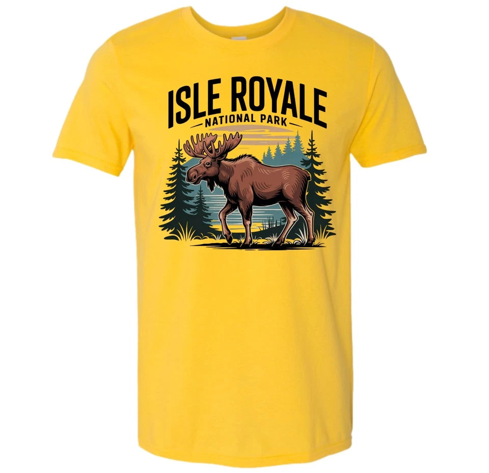Isle Royale National Park T-Shirt Moose Nature Hiking Outdoors