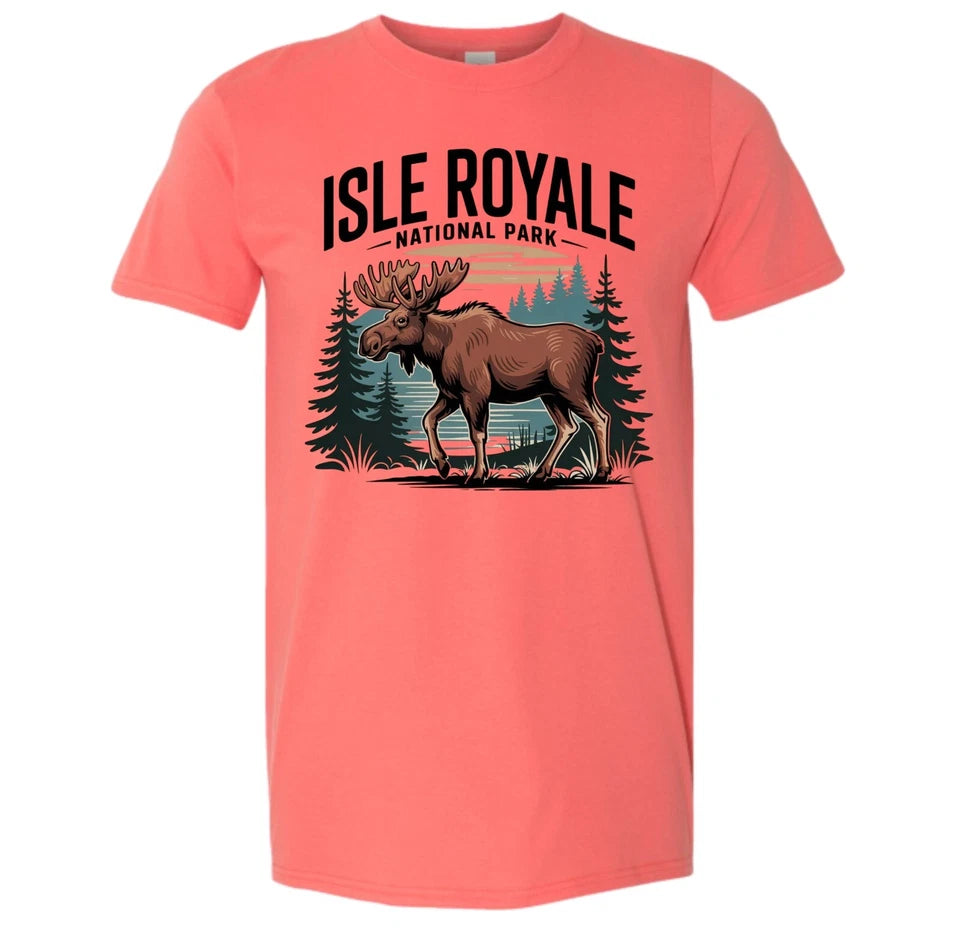 Isle Royale National Park T-Shirt Moose Nature Hiking Outdoors