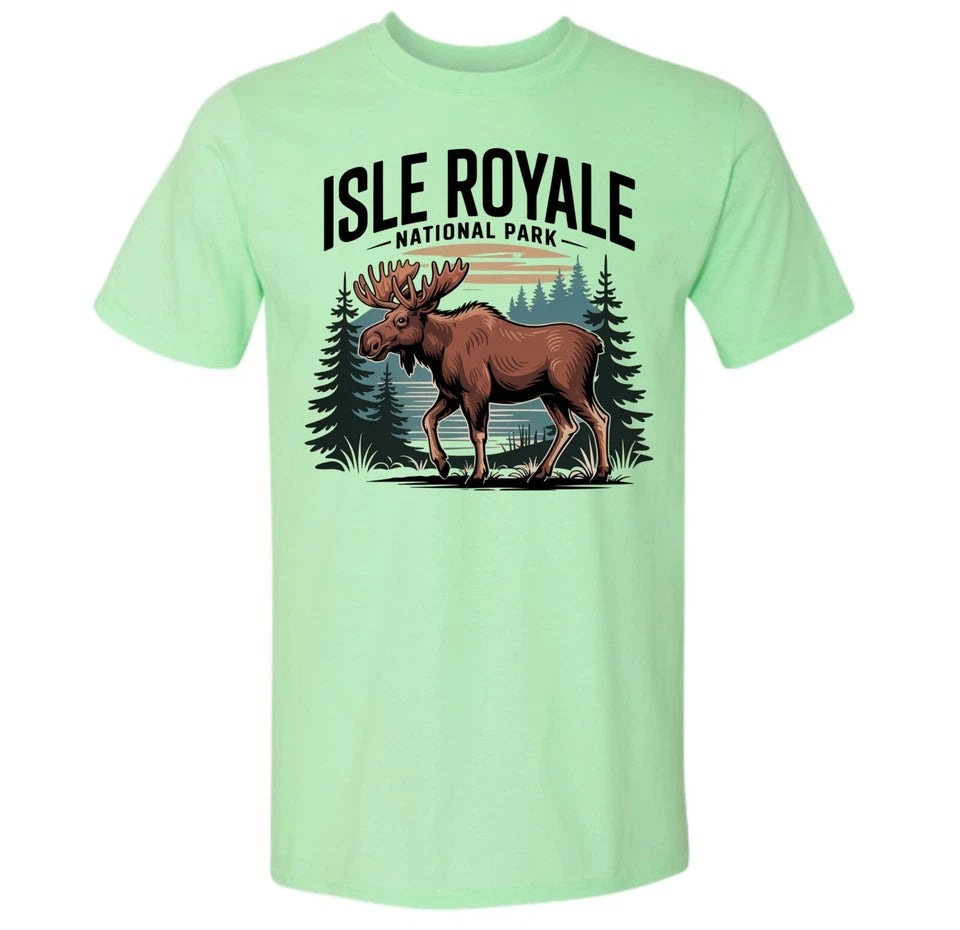 Isle Royale National Park T-Shirt Moose Nature Hiking Outdoors