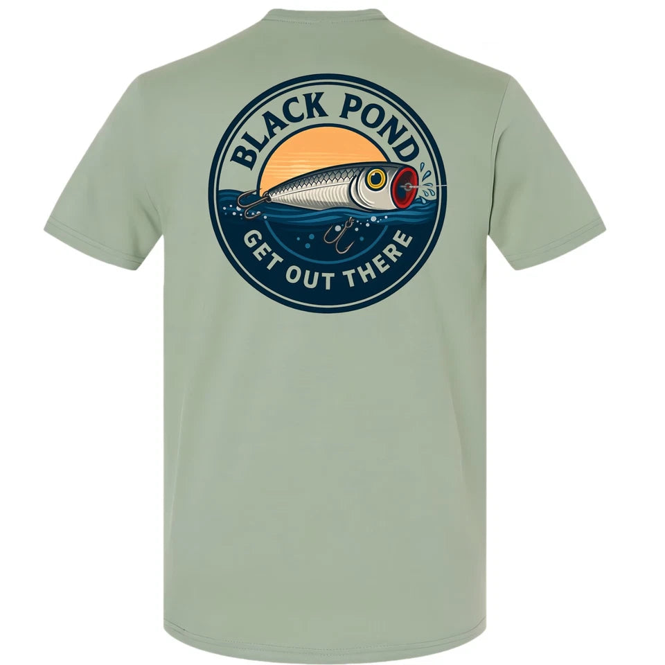 Black Pond Freshwater Series Men's T-shirt Bass Fishing Popper Lure