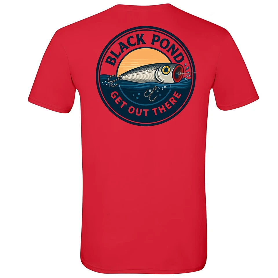 Black Pond Freshwater Series Men's T-shirt Bass Fishing Popper Lure