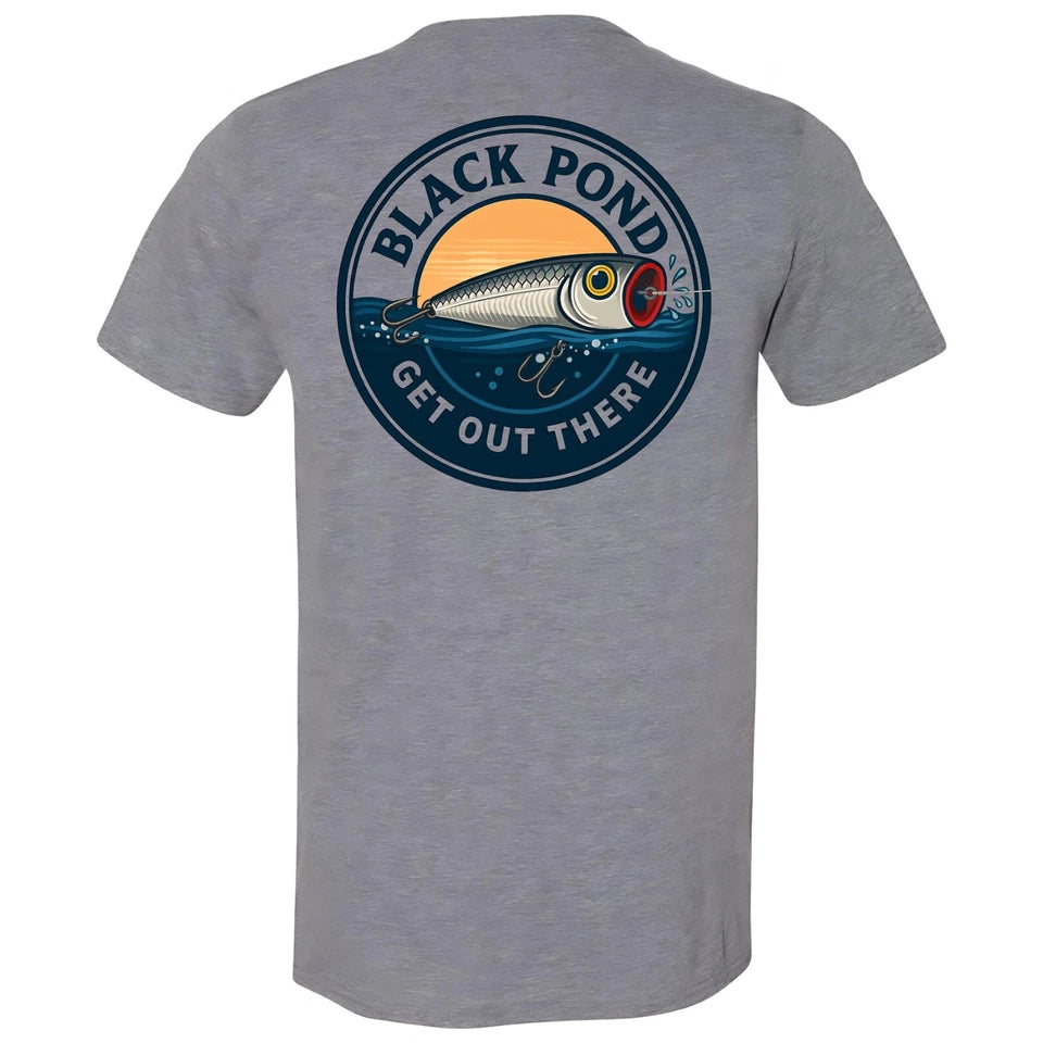Black Pond Freshwater Series Men's T-shirt Bass Fishing Popper Lure
