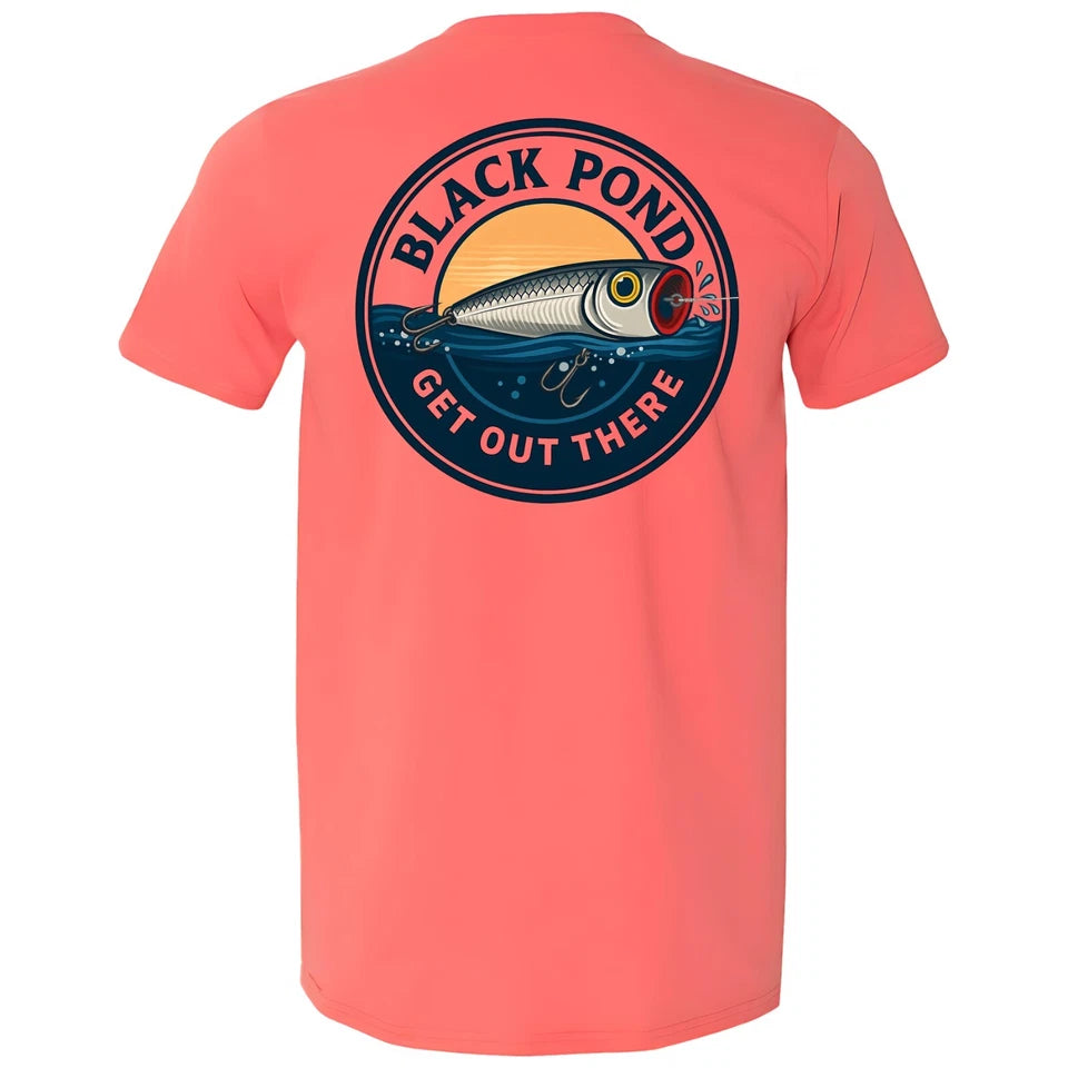 Black Pond Freshwater Series Men's T-shirt Bass Fishing Popper Lure