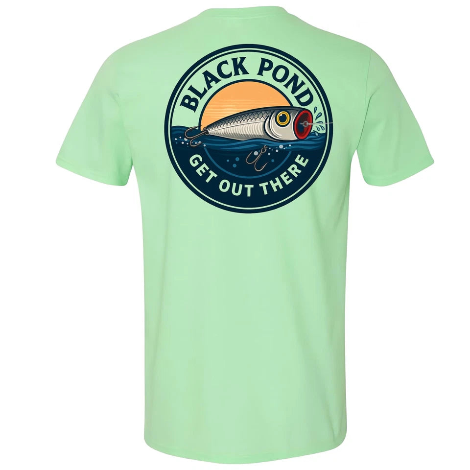 Black Pond Freshwater Series Men's T-shirt Bass Fishing Popper Lure