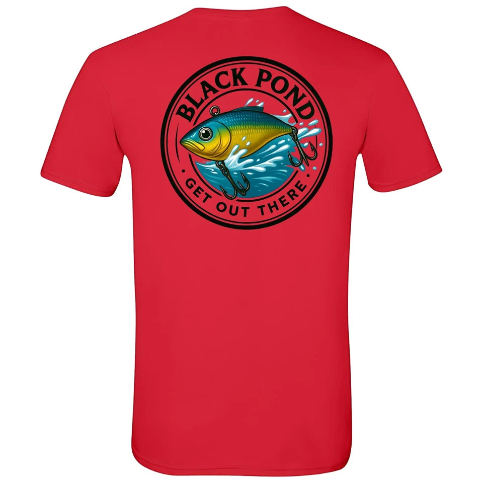 Black Pond Freshwater Series Men's T-shirt Bass Fishing Rattle Trap Lure