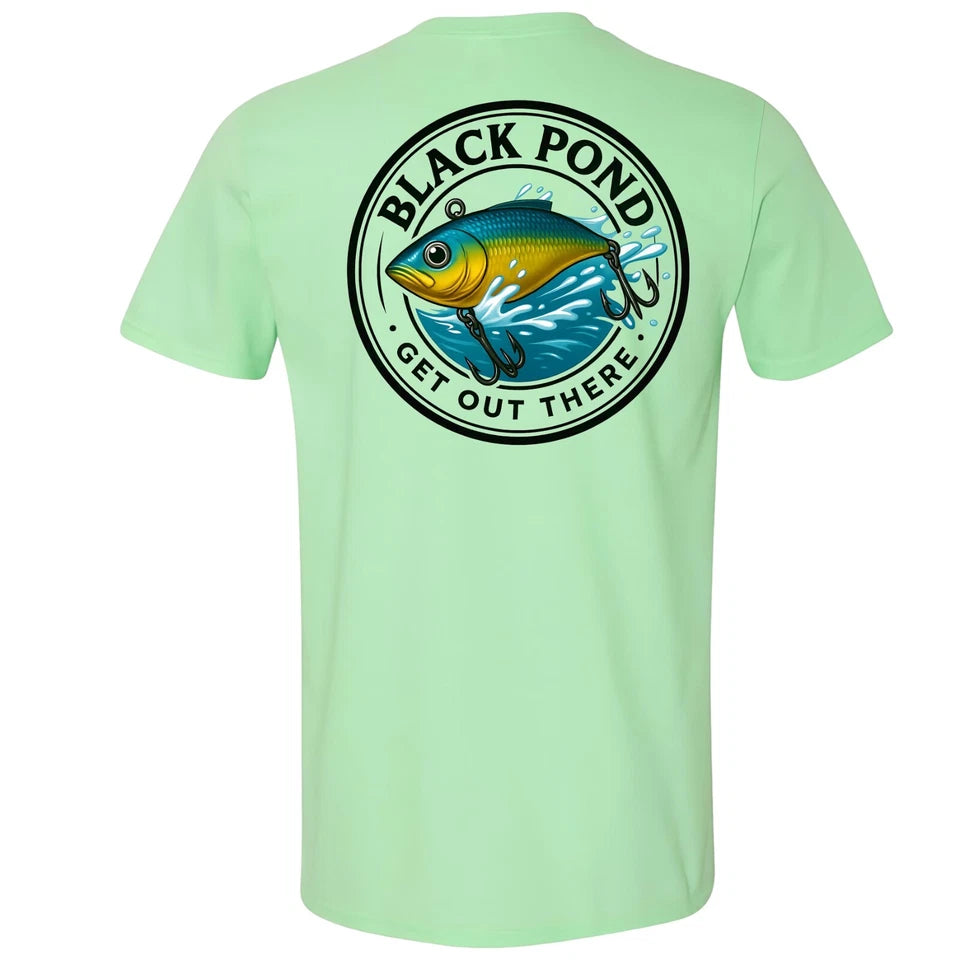 Black Pond Freshwater Series Men's T-shirt Bass Fishing Rattle Trap Lure