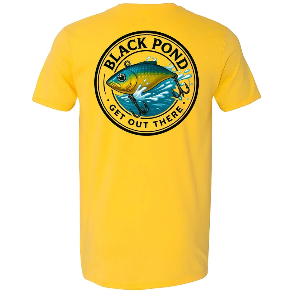 Black Pond Freshwater Series Men's T-shirt Bass Fishing Rattle Trap Lure